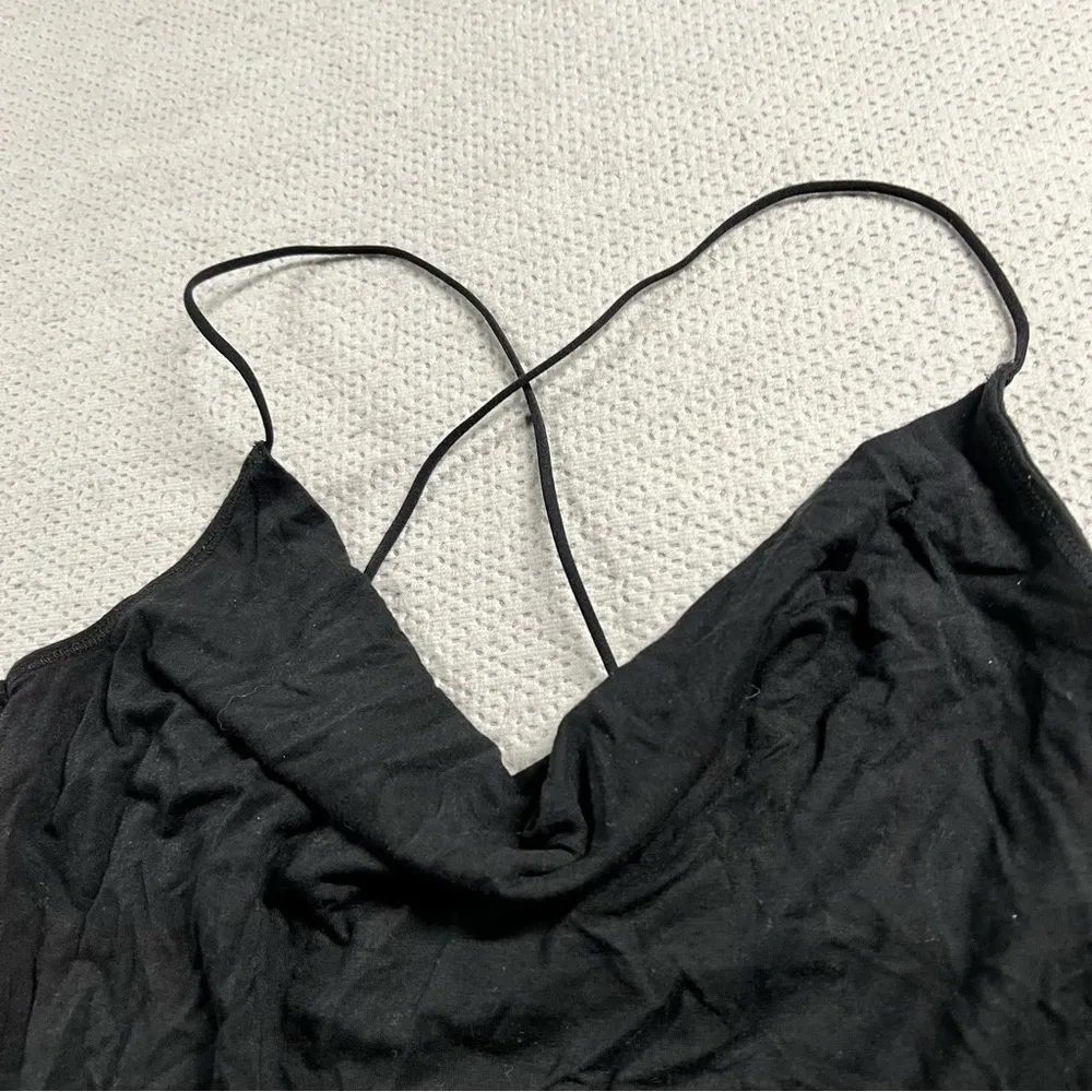 Soft A&F Drapery Cowl Neck Black Bodysuit Size Medium EUC - Image 2