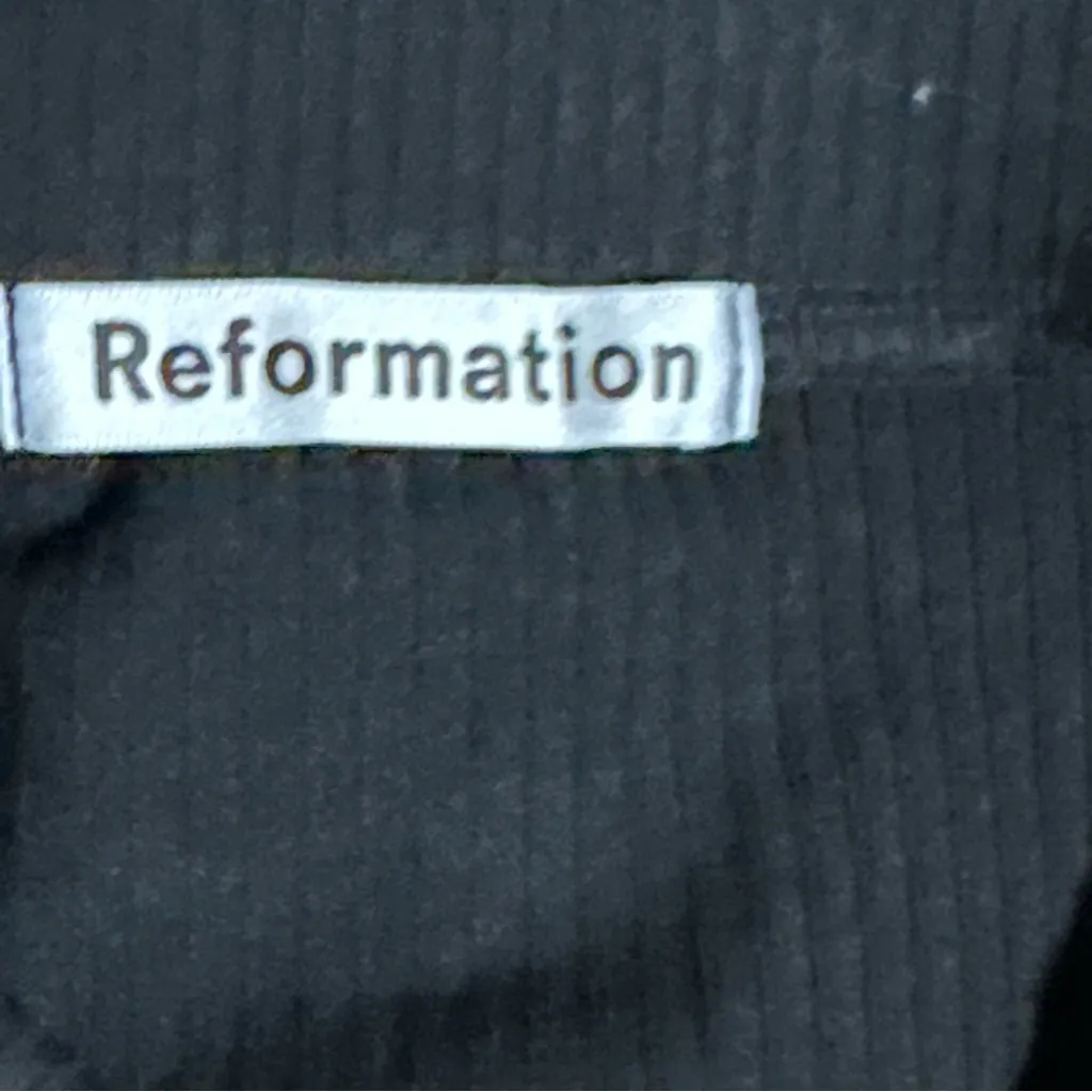 Reformation Black Midi Ribbed Skirt Size S - Image 3