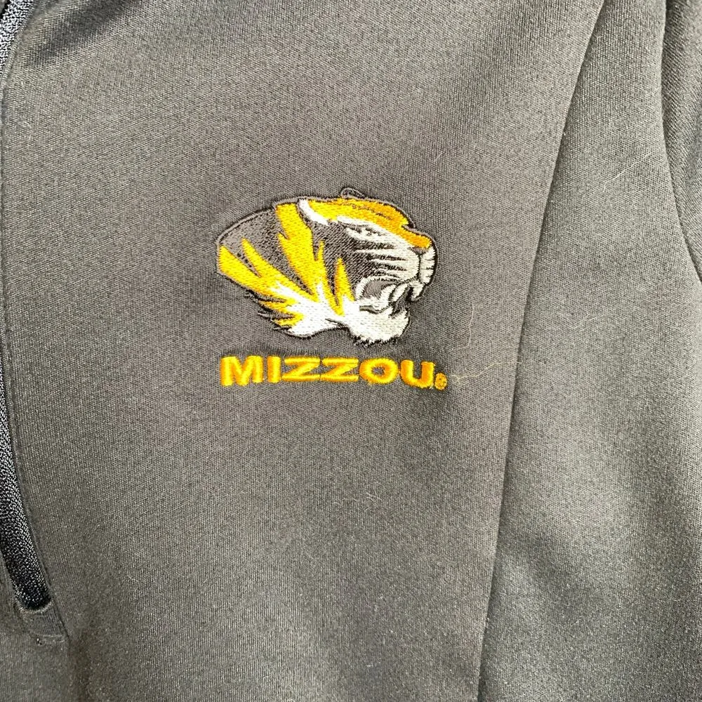 Mizzou Black 1/4 Zip Pullover Athletic Top Jacket Sz Small - Image 6