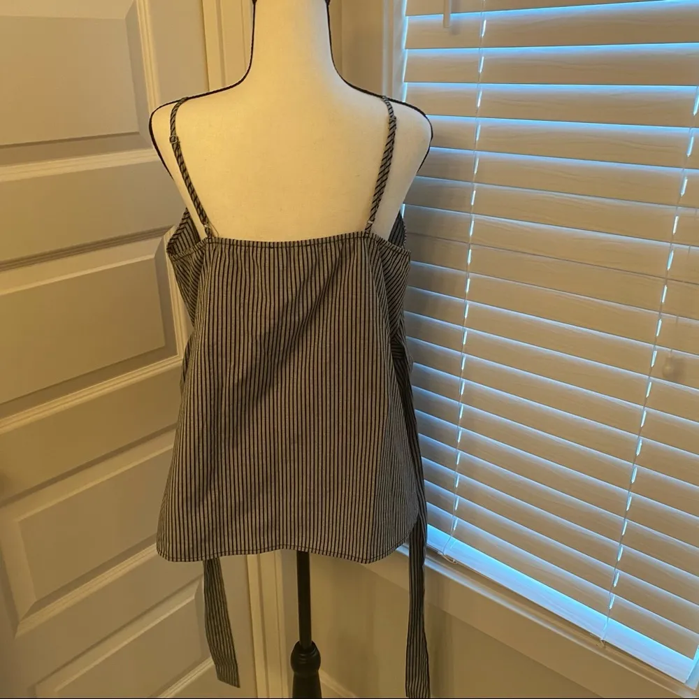 Doe & Rae|| Black/white striped wrap top - Image 3