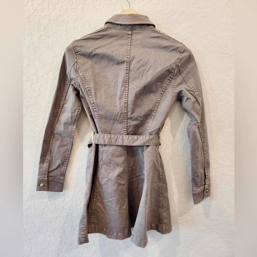 L'AGENCE Samantha Linen Safari Jacket Brown Size S - Image 3