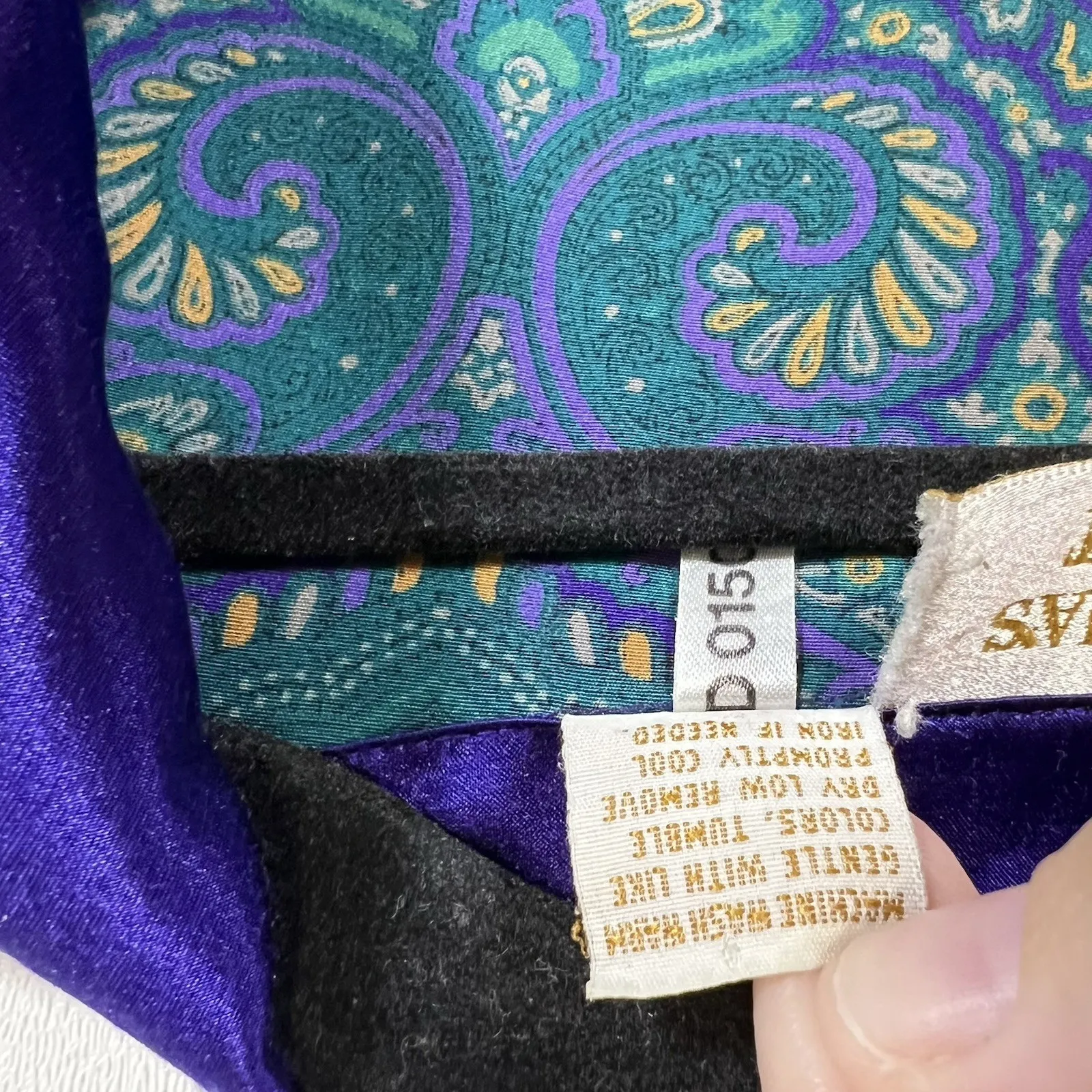 Victoria's Secret Vintage‎ Gold Label Purple Blazer Floral Pajama Top Women's Lg - Image 6