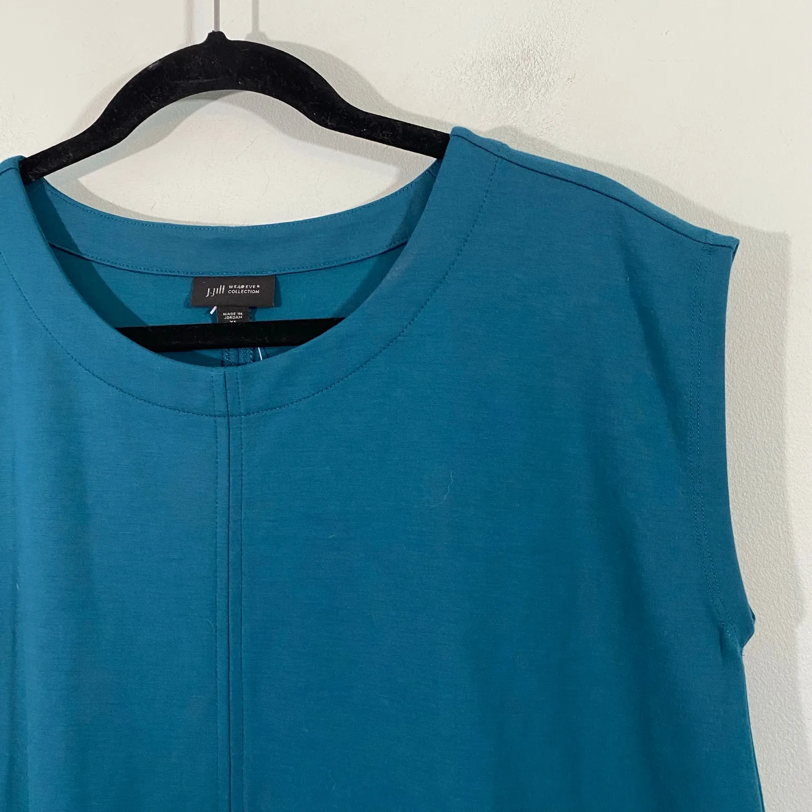 J Jill Wearever Collection Teal Slit Hem Loose Fit Sleeveless Tank Size XS NWT - Image 2