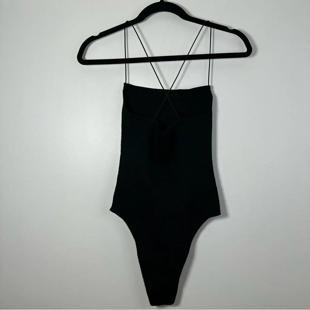 AllSaints Tilly Shirred Black Bodysuit Size 2 - Image 7