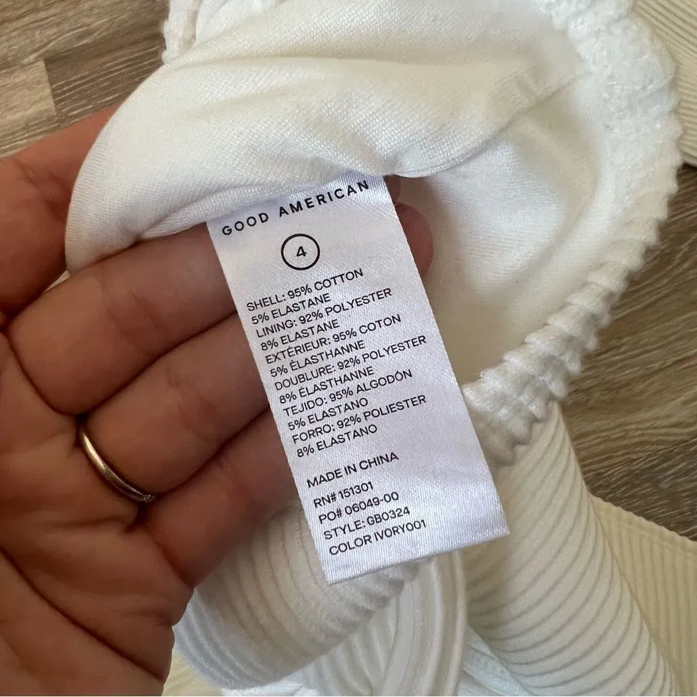 Good‎ American half zip bodysuit in white ribbed - Image 9