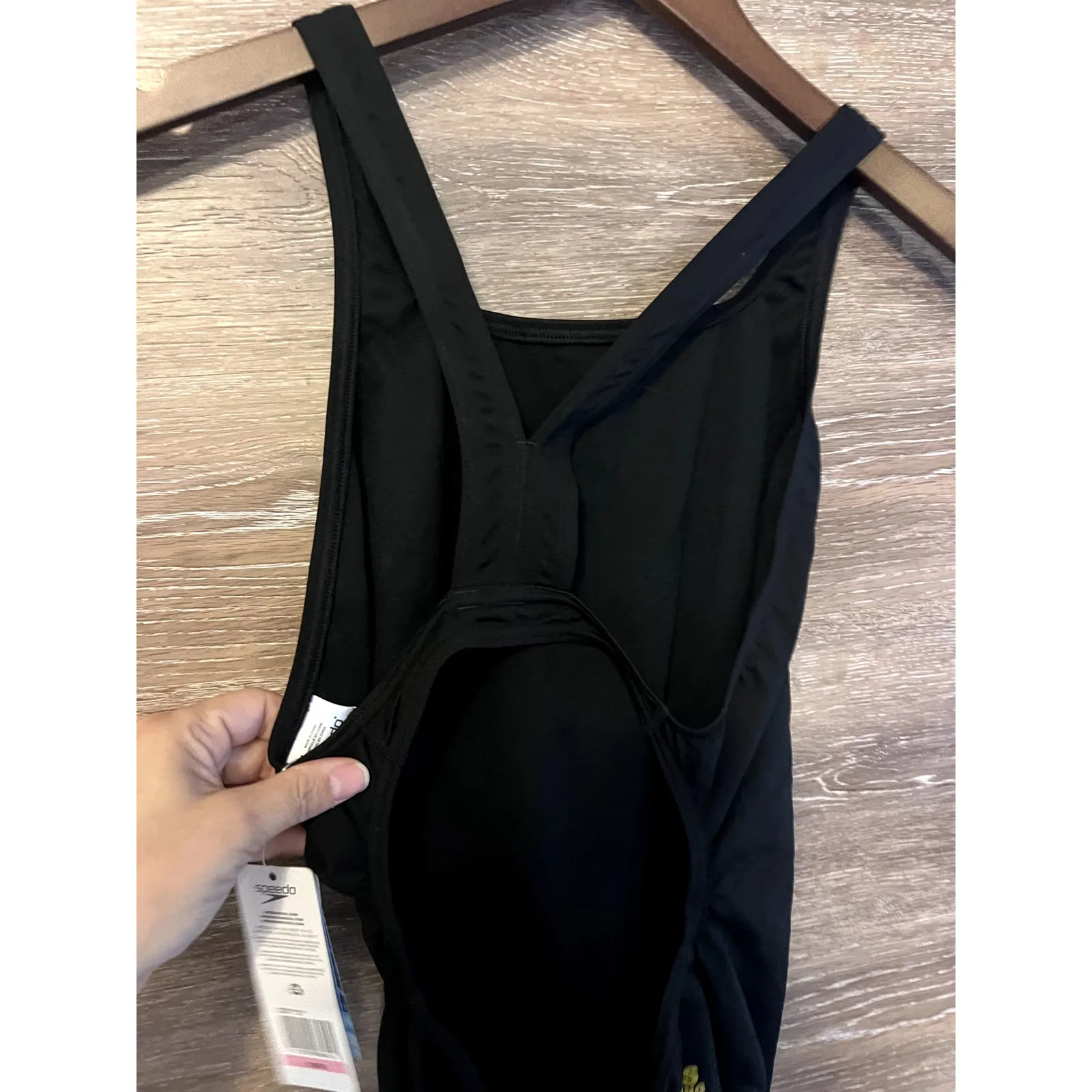 Speedo Endurance Swimsuit Black Size 10/36 Competition NEW one piece opened back - Image 8