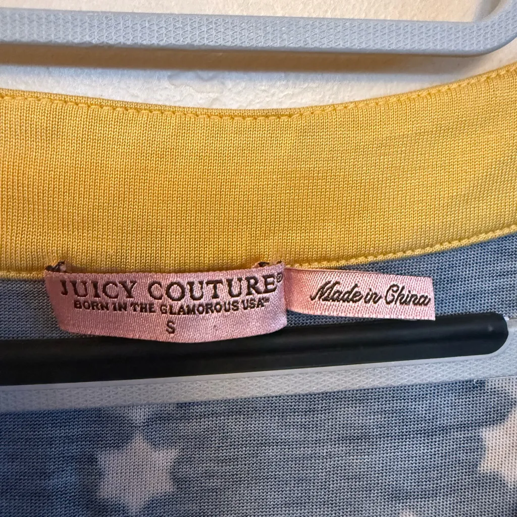 Juicy Couture Yellow and Blue Star Pattern Top - Image 6