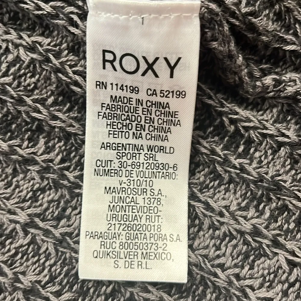 Roxy ribbed cotton hooded cardigan sweater open front L - Image 4