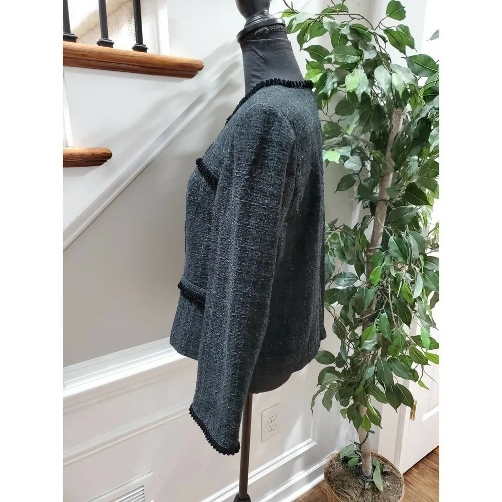 Bay Studio Women 100% Acrylic Long Sleeve Crew Neck Casual jacket Size 12P Black - Image 6