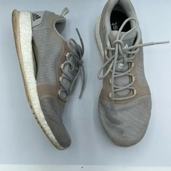 Adidas Womens Gray Pure Boost BB3286 Lace Low Top Running Shoes Size 10 Sneakers - Image 2
