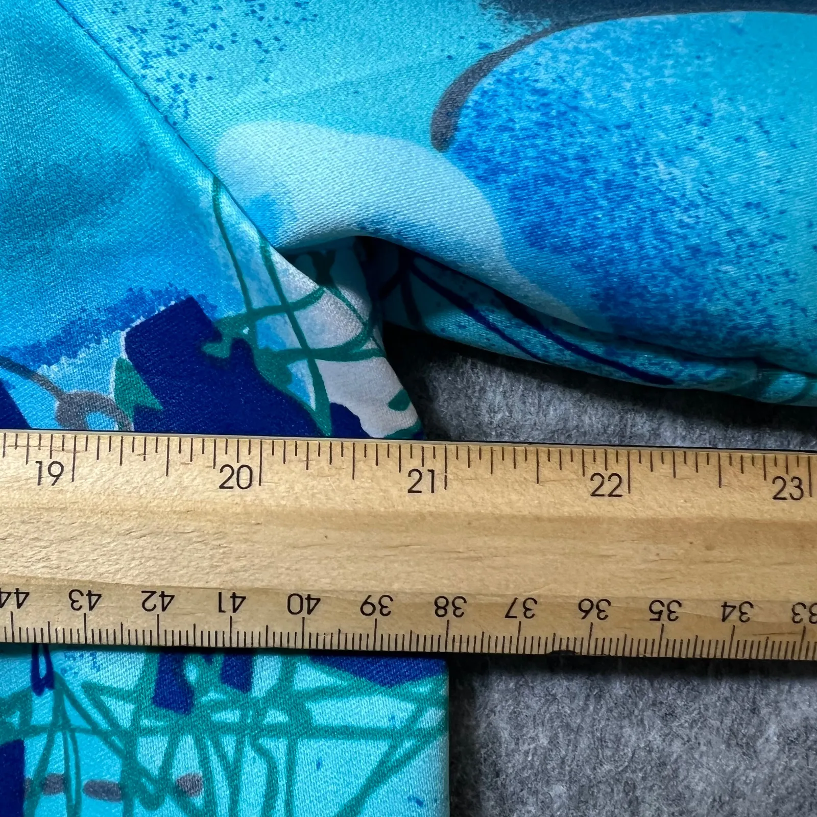 Vintage 60s Montgomery Ward Mid Century Mod Atomic Print Robe House Coat‎ Dress Blue Size M - Image 6