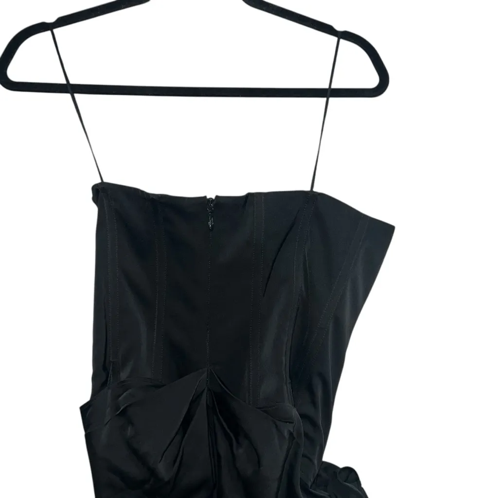 NEW NWT NBD Jake Gown Strapless Corset Maxi Dress Rosette Detail Black - Image 9