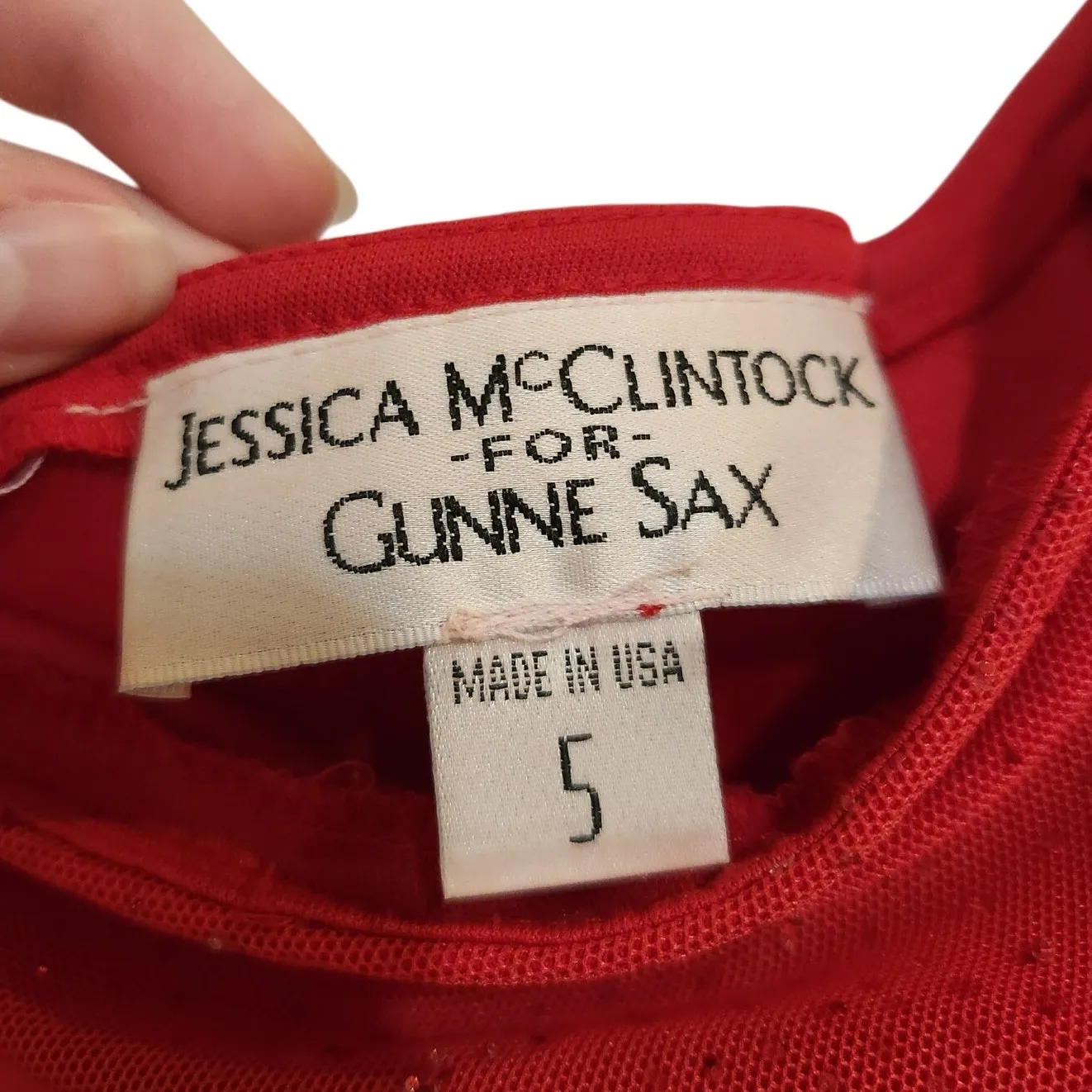 Vintage Jessica McClintock for Gunne Sax Red One Shoulder Evening Formal Dress 6 - Image 6