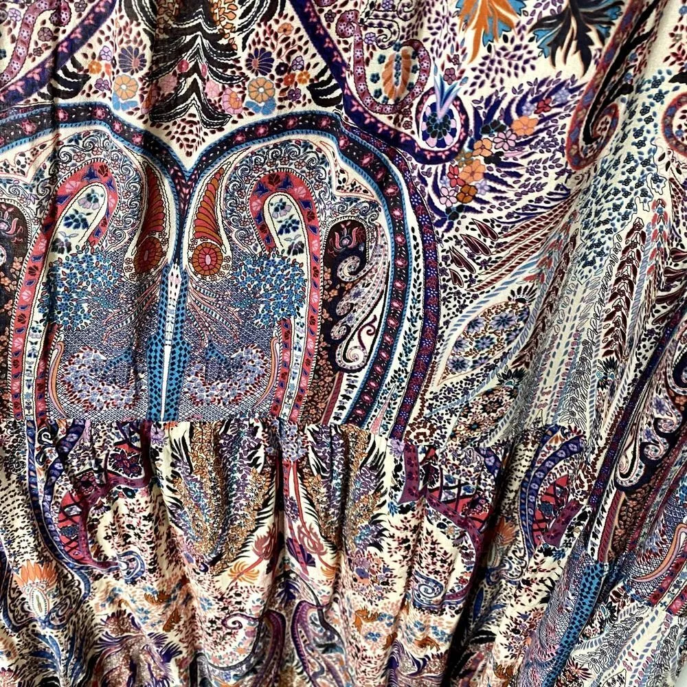 ba&sh Baraka Rose Sleeveless Paisley Printed Maxi Dress Large Boho Hippie Shift - Image 6
