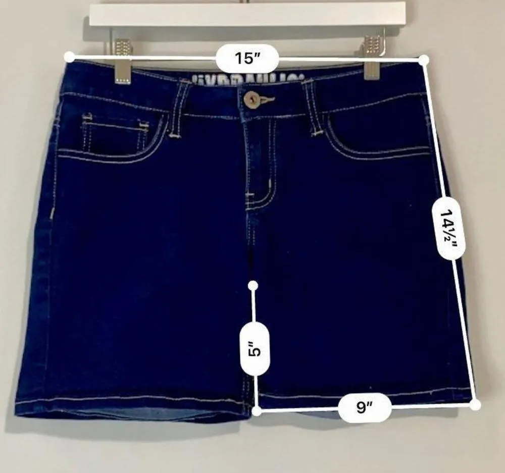 Hydraulic Women's Jean Short Denim High Waist Dark Blue Wash Size 11/12 EUC - Image 3