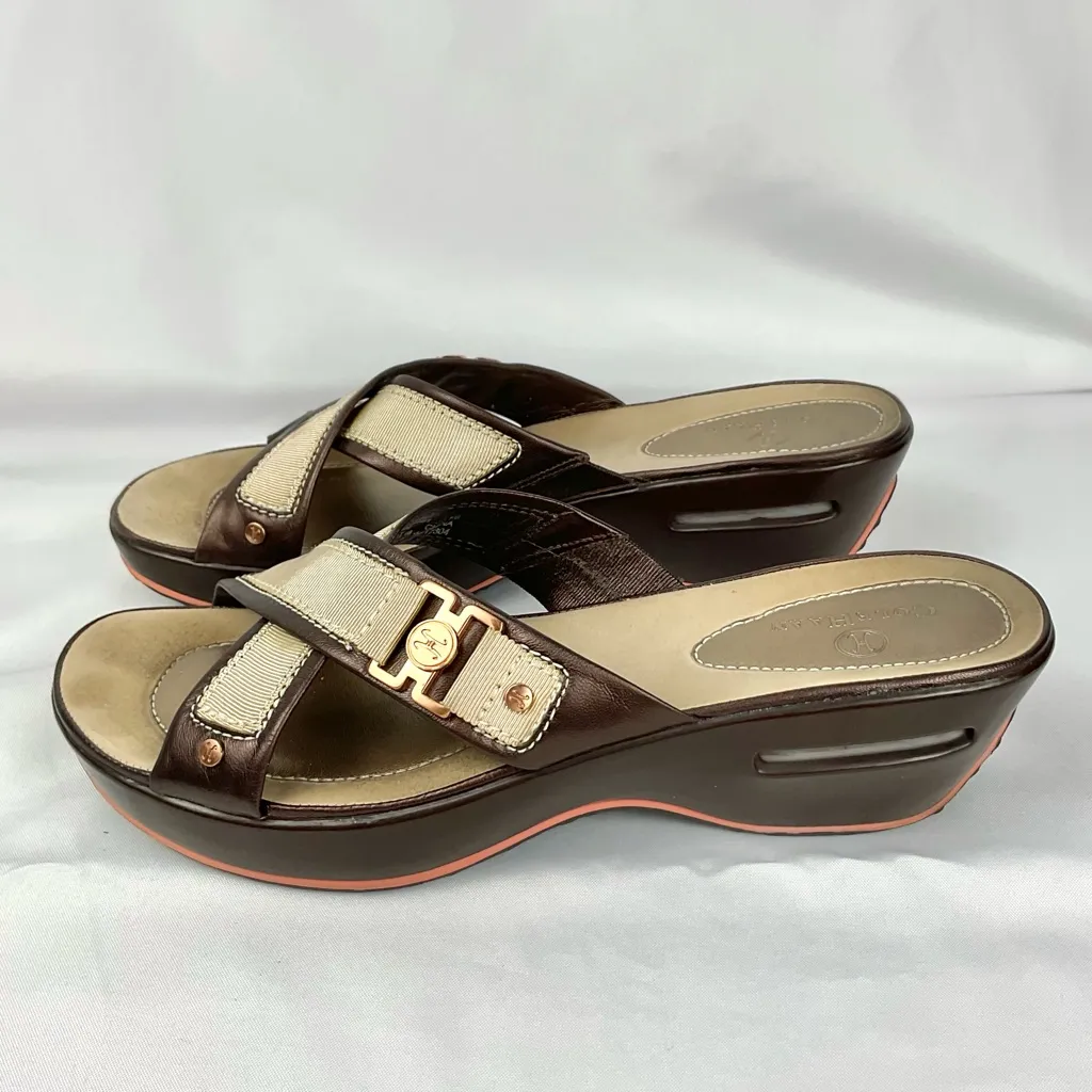 Cole Haan Nike Air Alta Wedge Heel Slide Sandals Sz 10 AA - Image 4