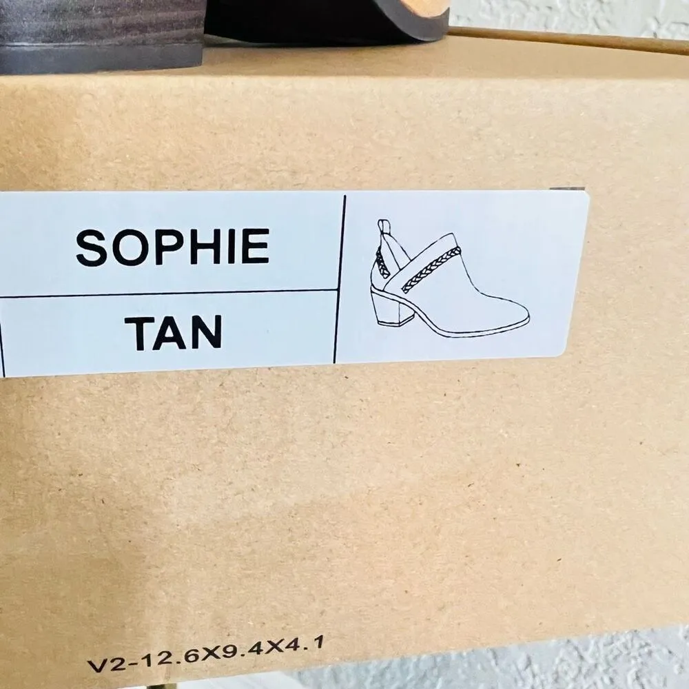 JOURNEE COLLECTION Sophie Braided Strap Bootie, Block Heel, Tan, Size 11, NWT - Image 13