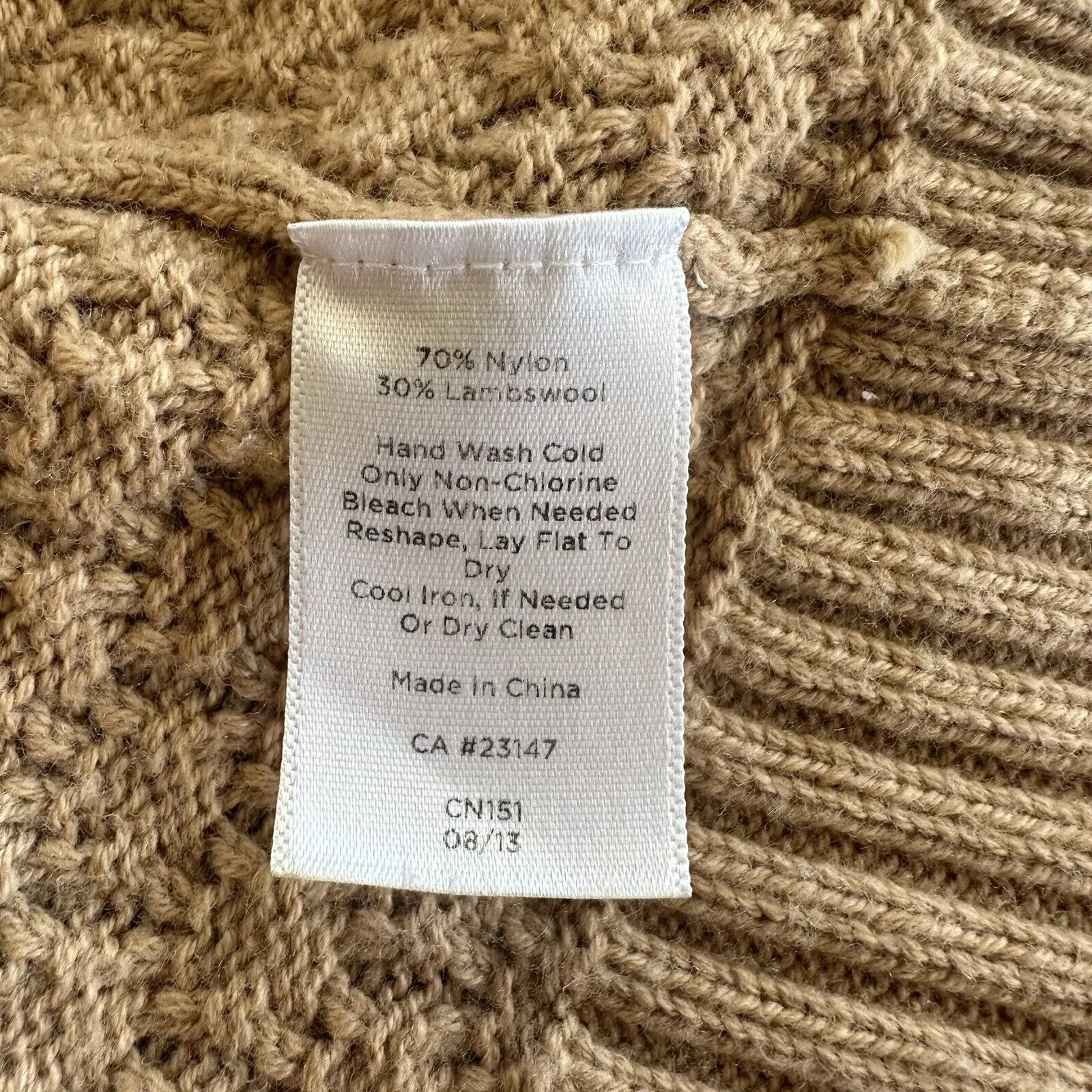 Talbots Wool Blend Khaki Tan Thick Pocket Cardigan Medium - Image 7