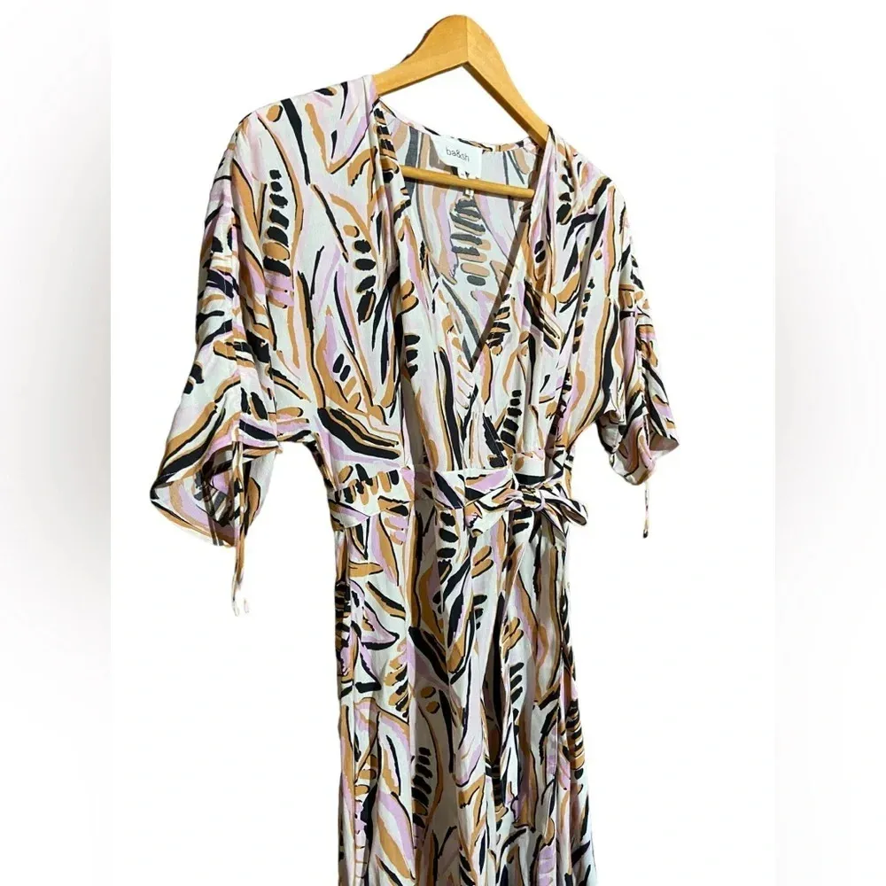 NWT BA&SH Tabb printed Crepe‎ Midi Wrap Robe Tabby Dress Size XS - Image 3
