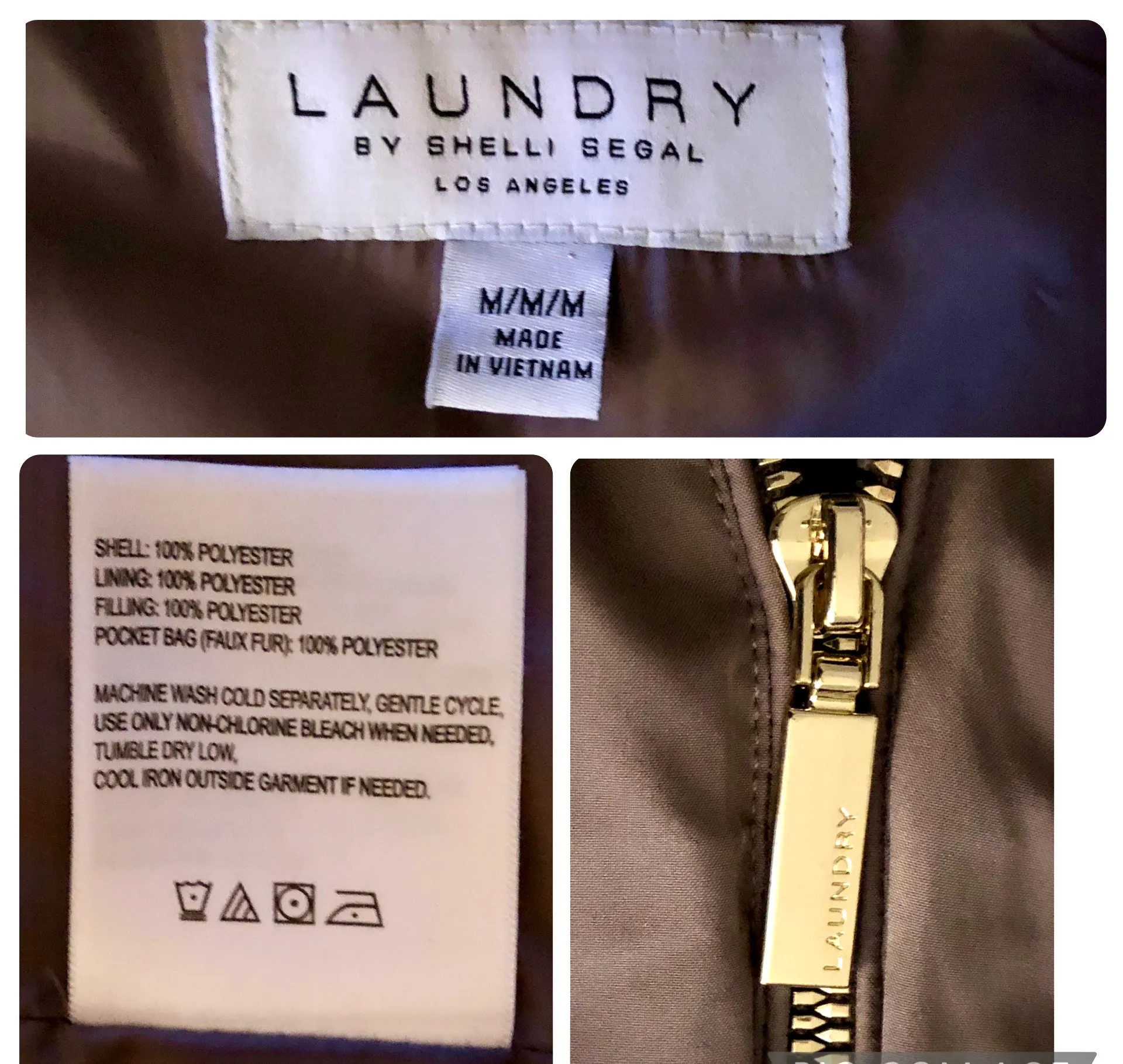 Laundry by Shelli Segal tan puffer vest  - Image 5