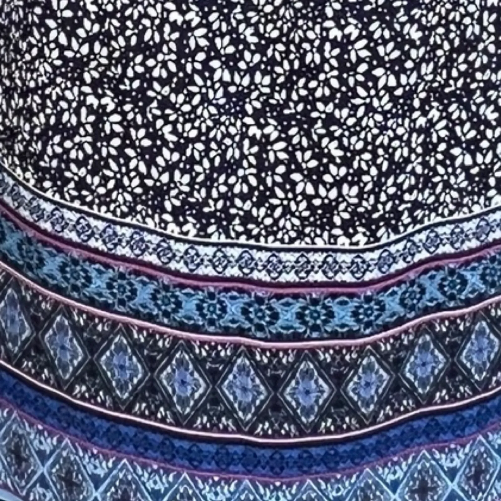 Gap‎ Dress Womens Small Tall Blouson Black Blue Ditzy Floral Bohemian Peasant - Image 6
