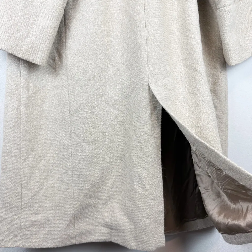 Zara Oversized Neutral Beige Wool Blend Trench Coat Duster Jacket Size Small - Image 15