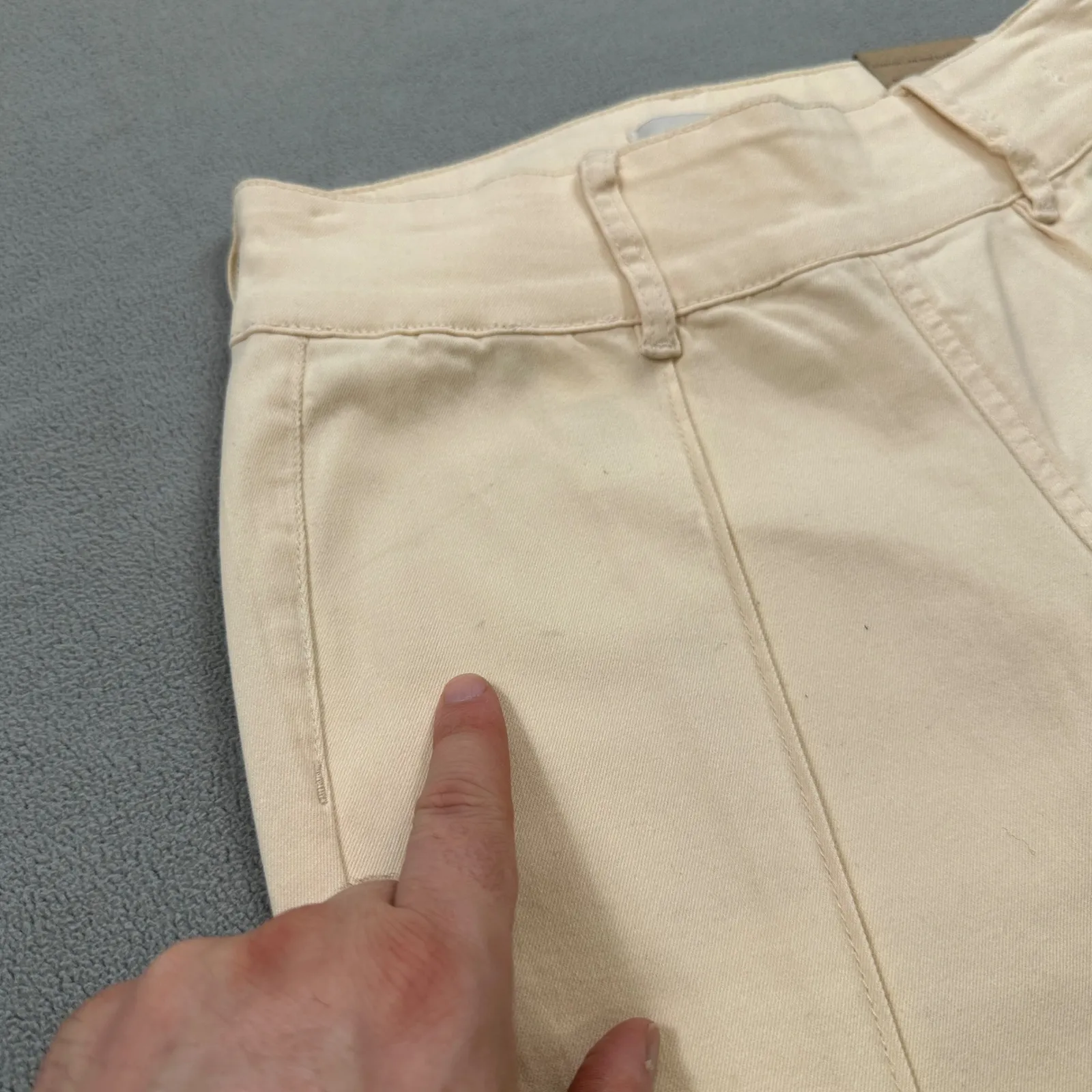 NWT Pacsun Pants 24 Womens Ecru Stretch Low Rise Flared Leg Figure Hugging Jeans - Image 8