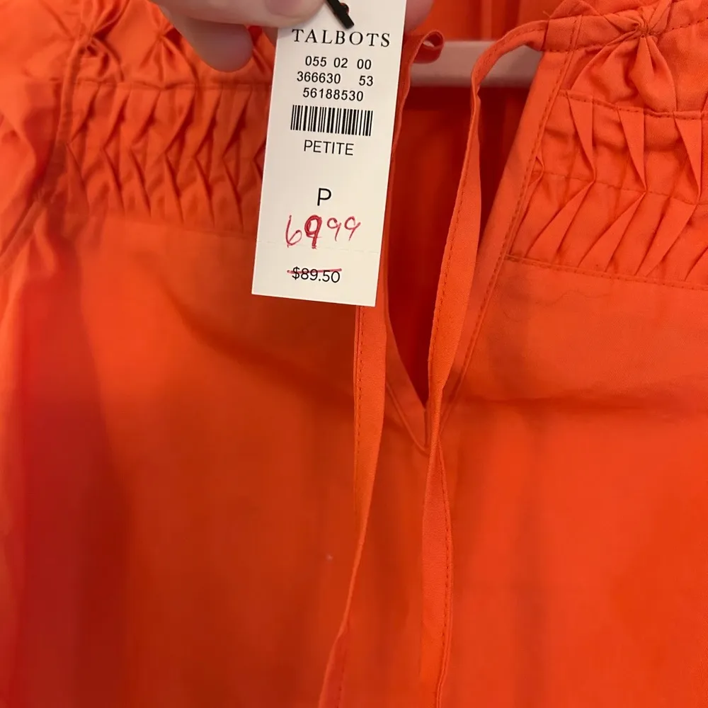 NWT Talbots Stamped Ditsy Ruffle Trim Shell Petite - Image 4