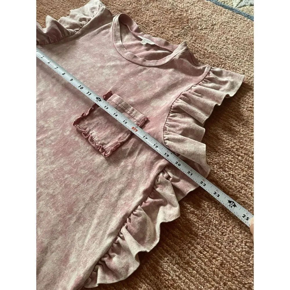 ODDY Women’s Pink Ruffled Sleeveless Blouse Top 100% Cotton Size M Size M - Image 6