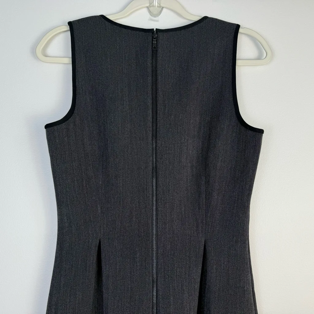 J.Crew Herringbone Fit & Flare Dress 2 Tall NWT Charcoal Gray Workwear - Image 6