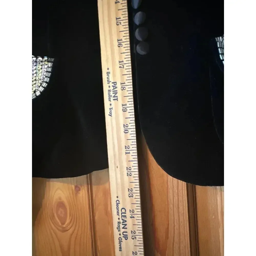 Juicy Couture sequine/velvet waist coat Viscos/silk blend unique statement M - Image 10