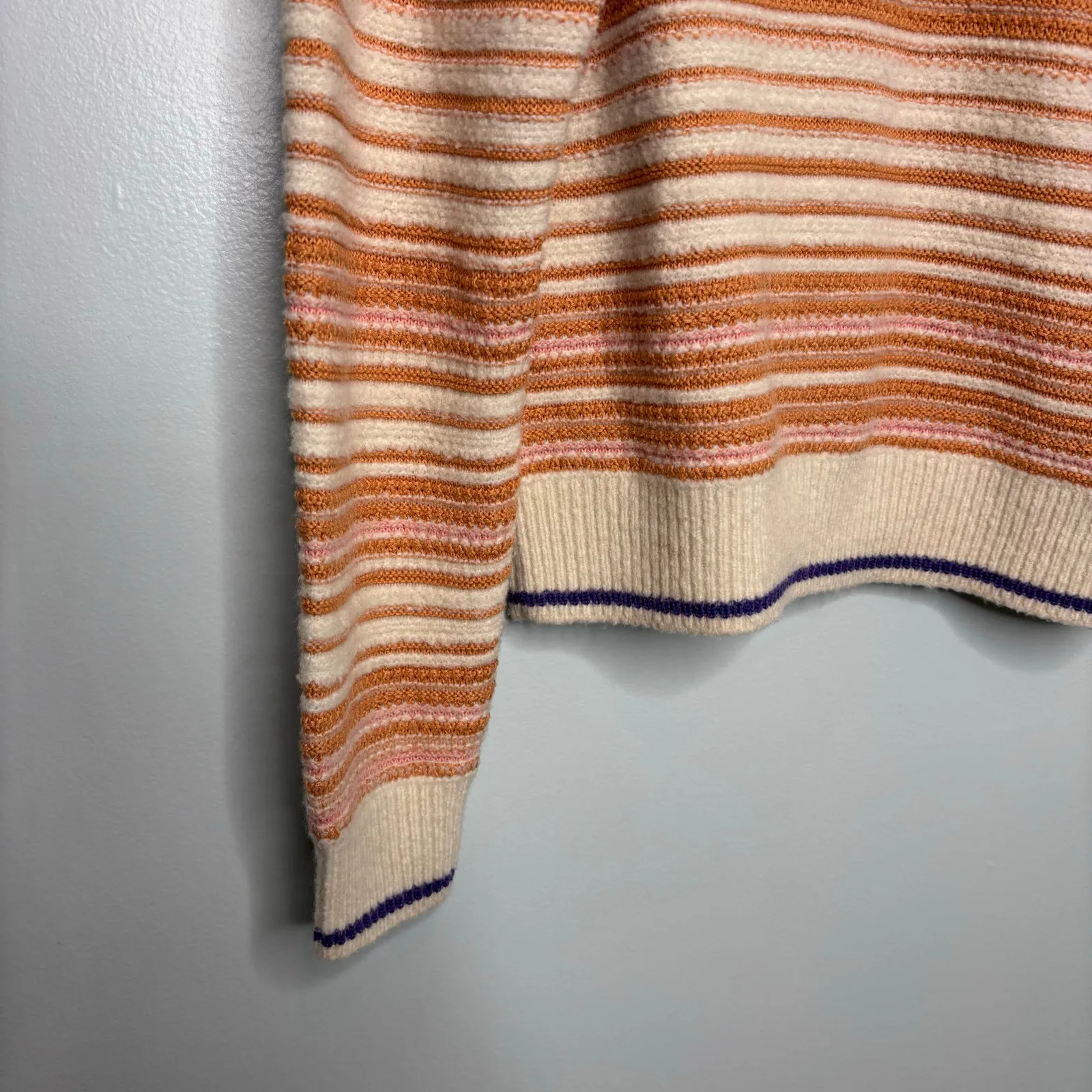 Sessun Nagaina Wool Stripe Crewneck Sweater M Pink Size M - Image 2