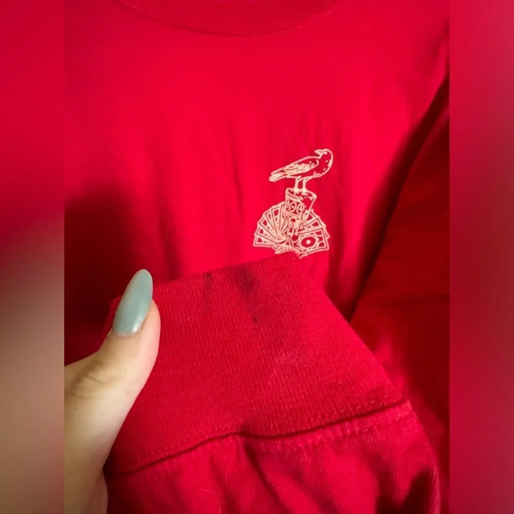 Blissfully Bookish City of Crows Game‎ Day Jersey Sz Small in Red Oversized - Image 7