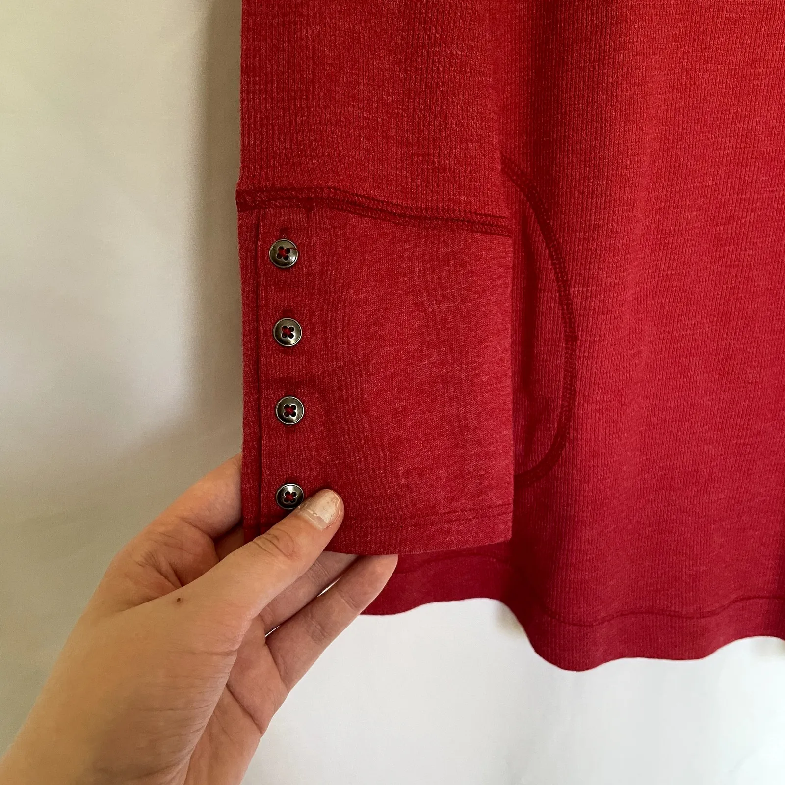 NWT J.Jill red knit sweater long sleeved women's size MP casual pockets button - Image 3