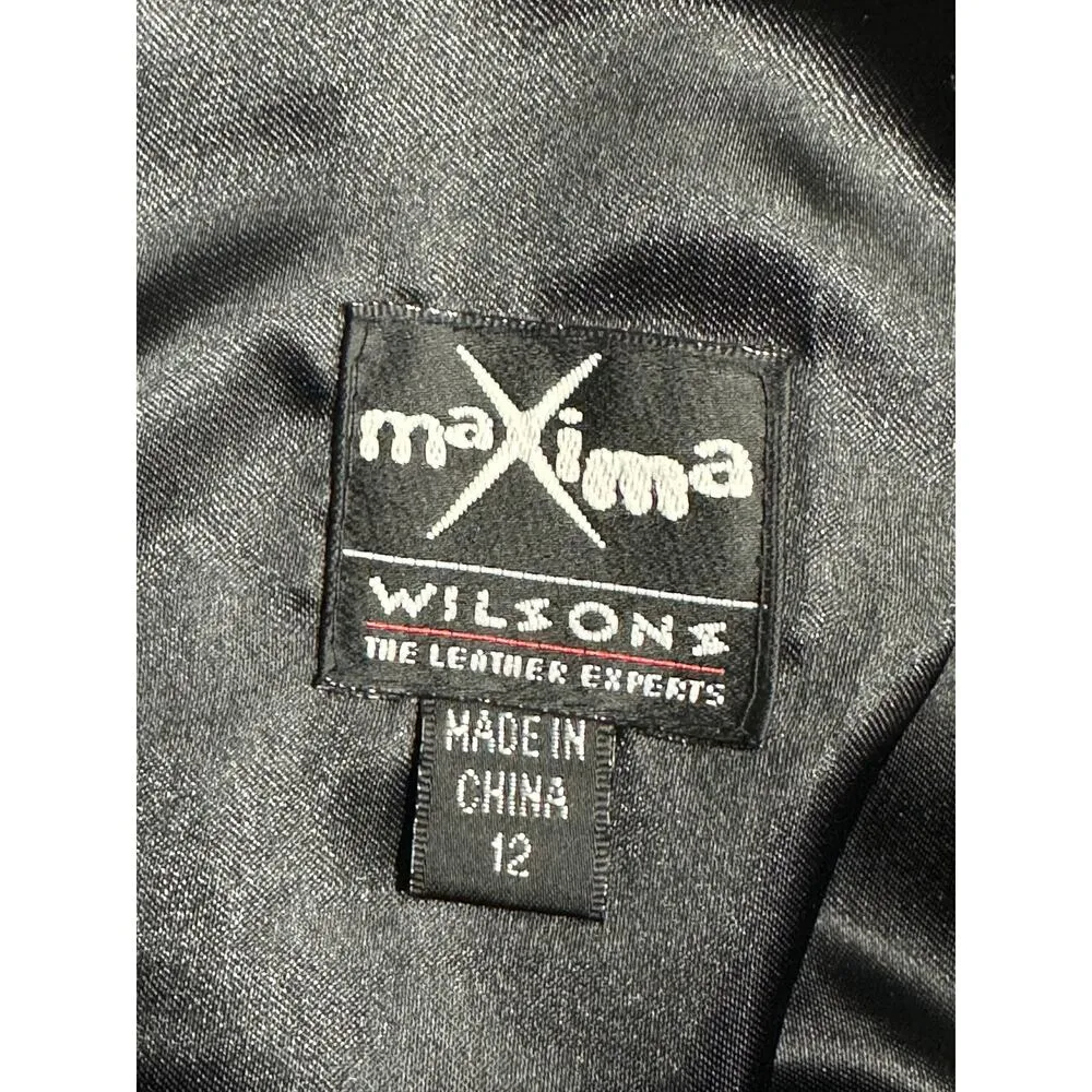 Maxima Wilsons Women Leather Pants Leather Straight Leg Size 12 Motorcycle Biker - Image 6