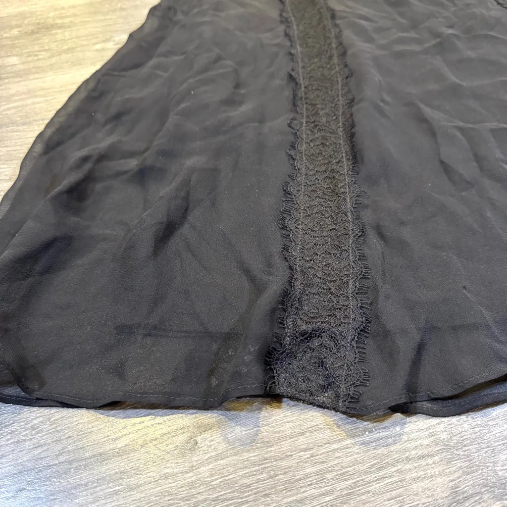Vintage Betsey Johnson New York Black Silk Slip Skirt A-Line Size 6 - Image 3