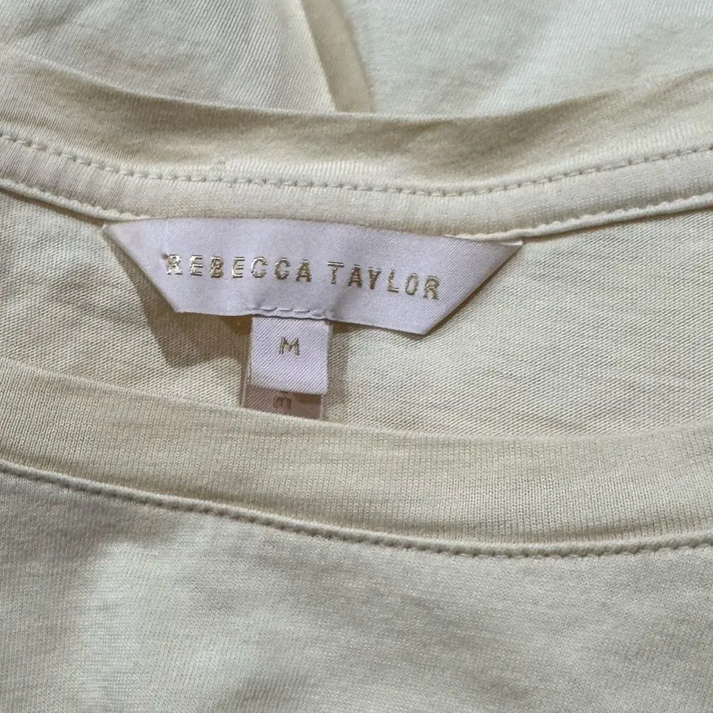 Rebecca Taylor Yellow Short Sleeve Shirt Women’s Medium - Image 3