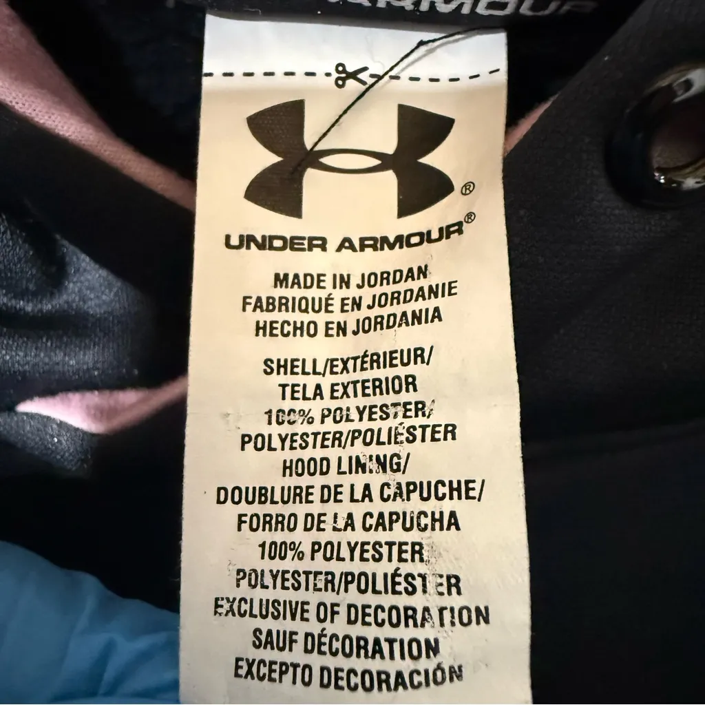 Under Armour Storm Pink and Black Semi-Fitted Camo Hoodie Size XL - Image 6