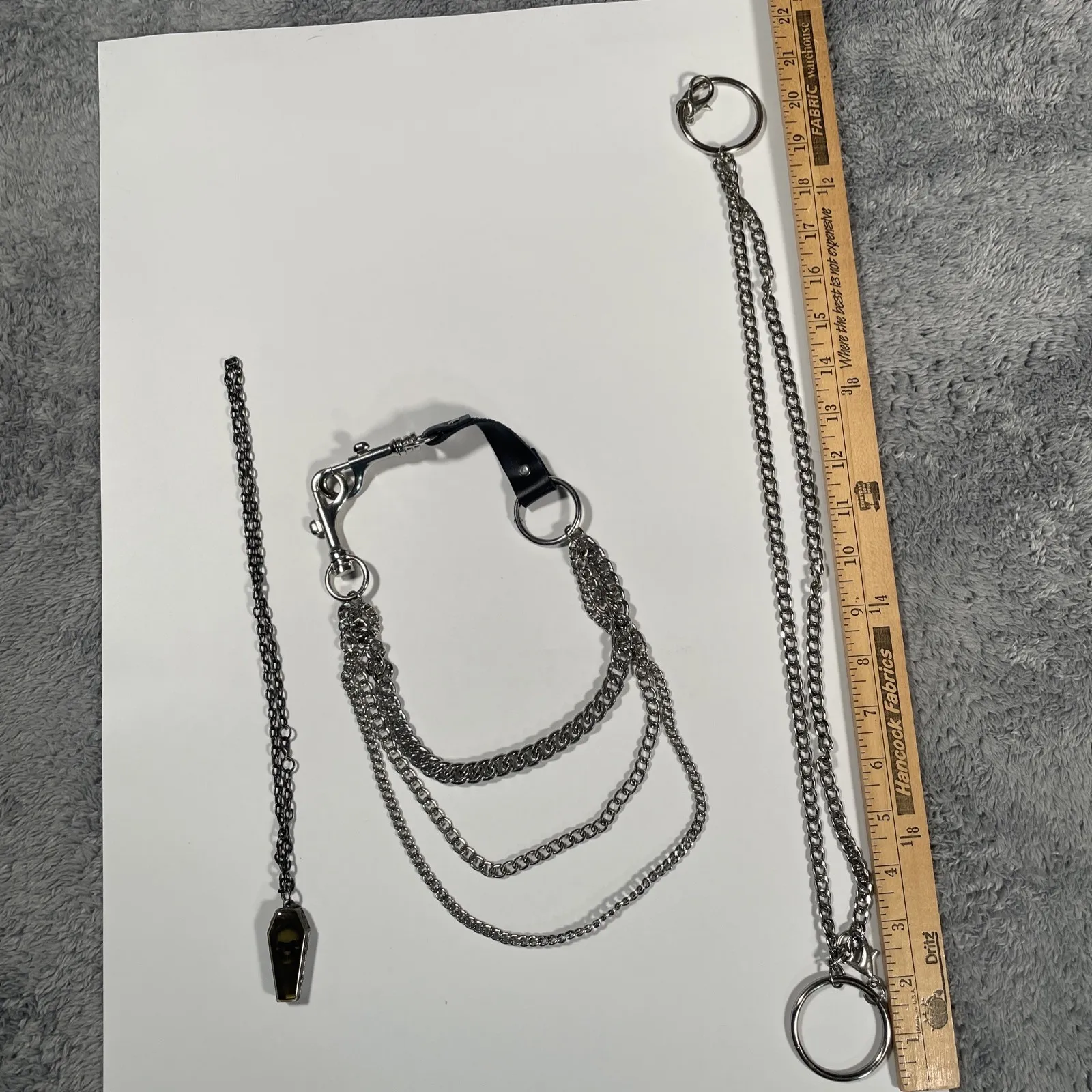 VINTAGE LOT OF Goth Collar Necklace Black Chain Choker Punk Emo Coffin Hot Topic - Image 12