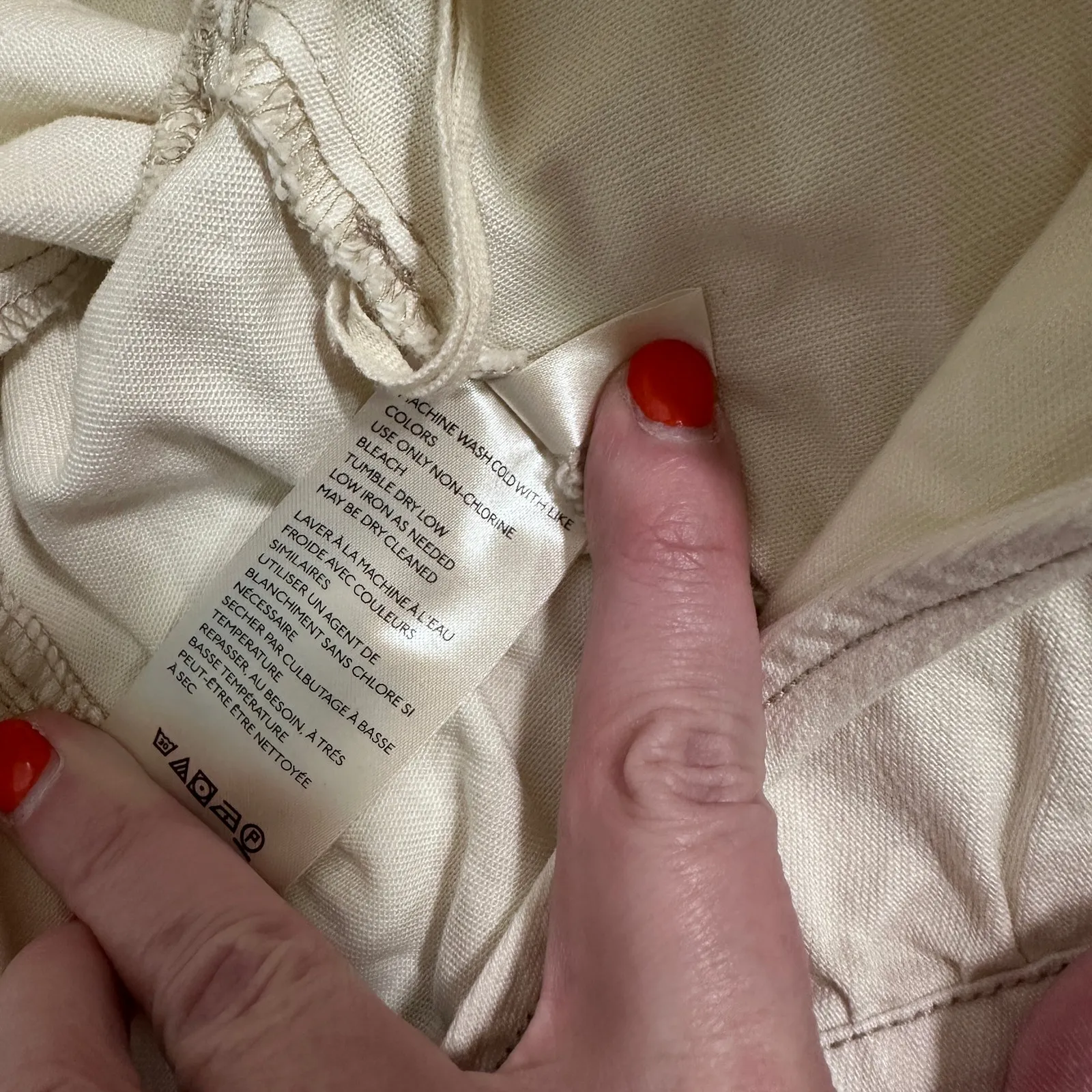 Free People Cotton Denim Wrap Shirt – Cream Long Sleeve Blouse – S - MSRP $128 - Image 6