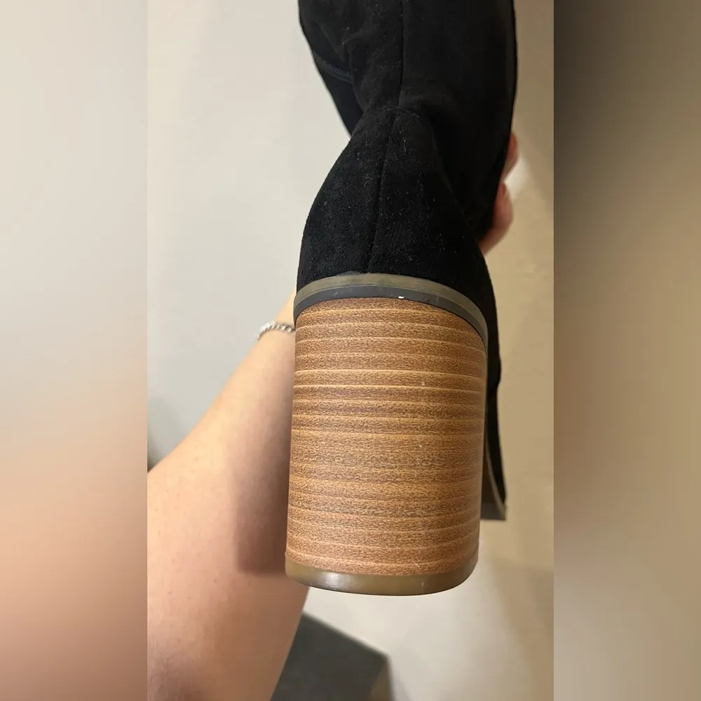 Target Brand Faux Suede Black Knee High Length Boots Chunky Heel Size 9.5 - Image 13