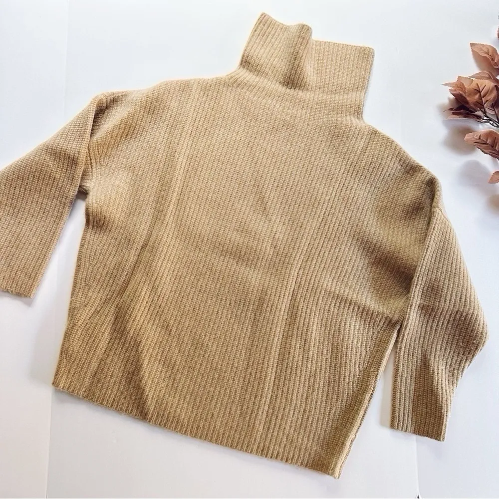 NEW J.Crew Women’s Cashmere Relaxed Turtleneck Sweater in Stripe - Image 3