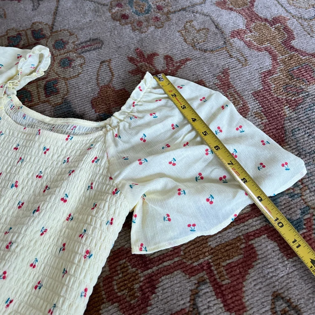 Butter yellow dress with cherries - Image 7