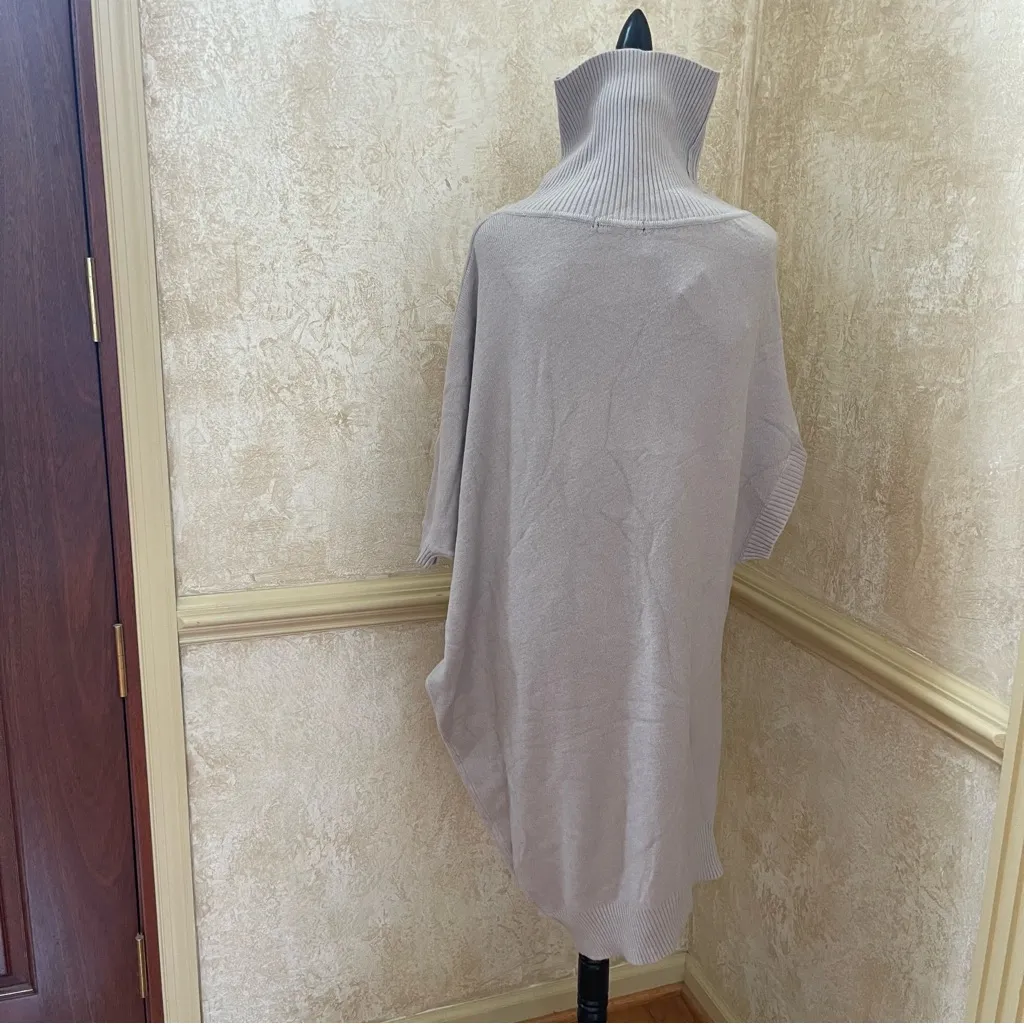 Vertigo Cowl Neck Cable Knit  Tunic Sweater Asymmetric Shape Dress Sz XL beige - Image 5