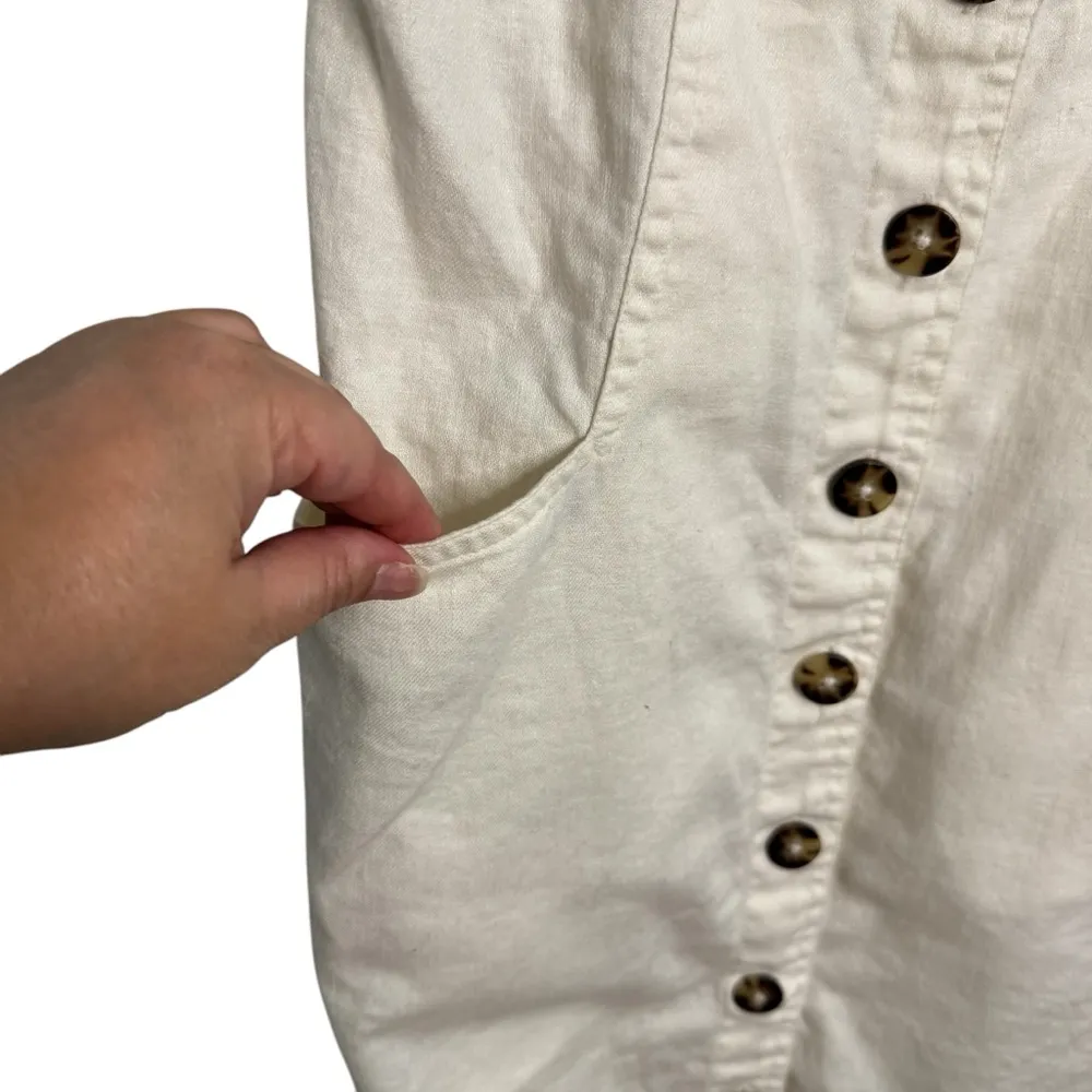 Madewell Linen Cotton Puff Sleeve Mini Dress - Image 8