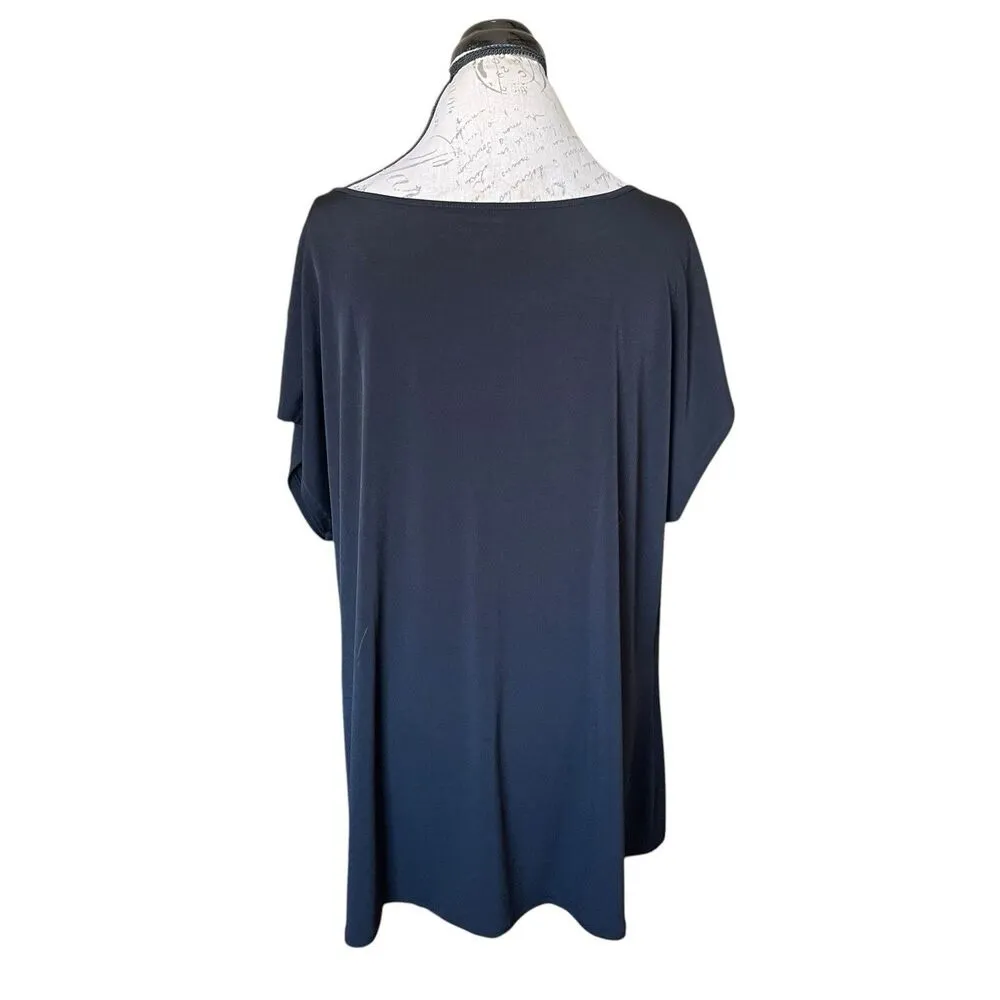 Lane Bryant Women's Blouse Size 26/28 Sz 4X  Black Front Runched Modern Trendy - Image 3