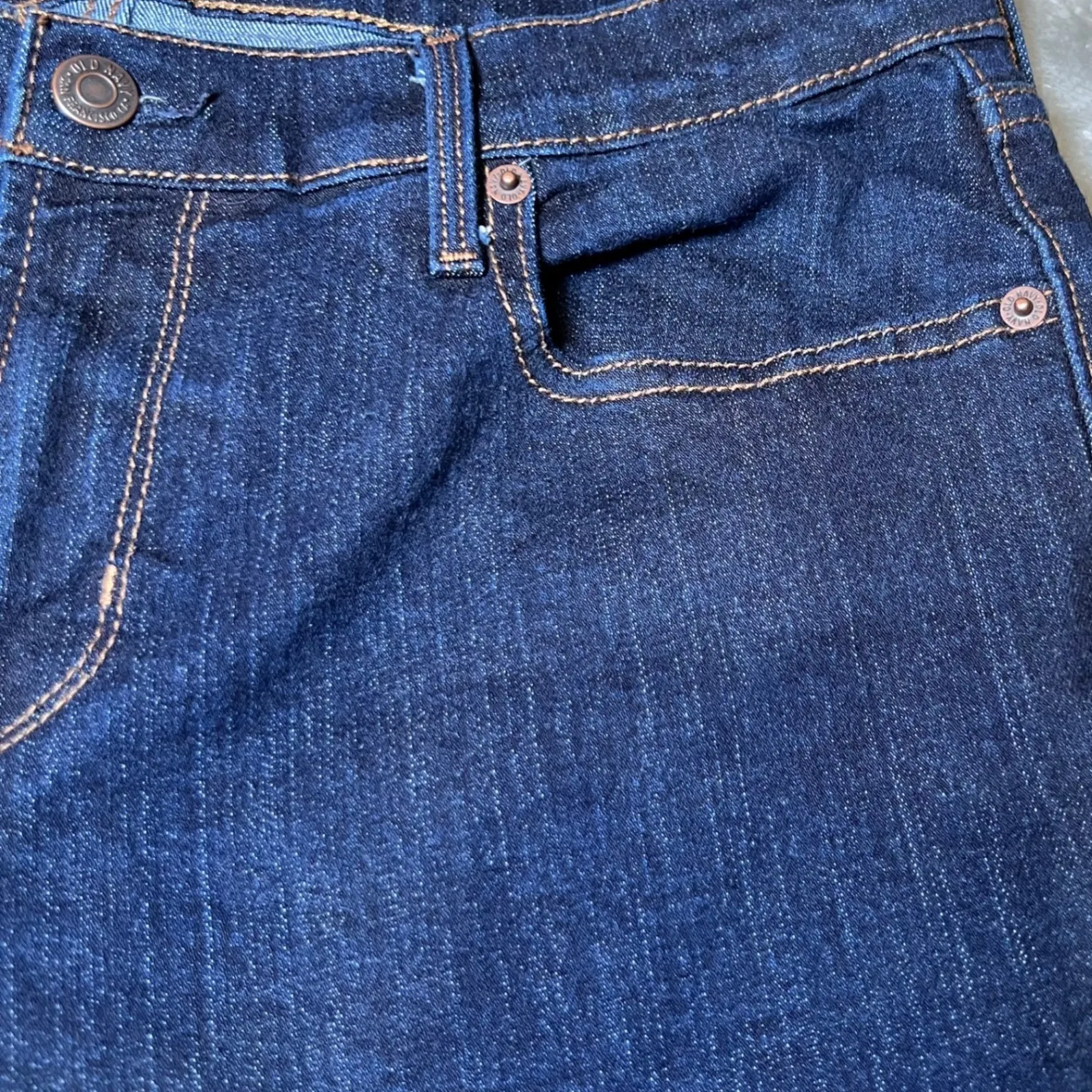 Old Navy Curvy Skinny Blue Jeans Womens 12 Dark Wash Denim Classic Casual - Image 11