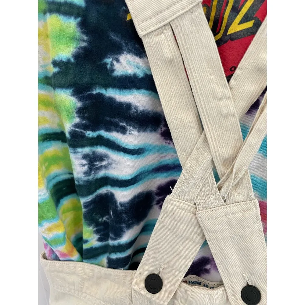 Sandrine Rose Reworked Cream Denim Overalls size Small White - Image 12