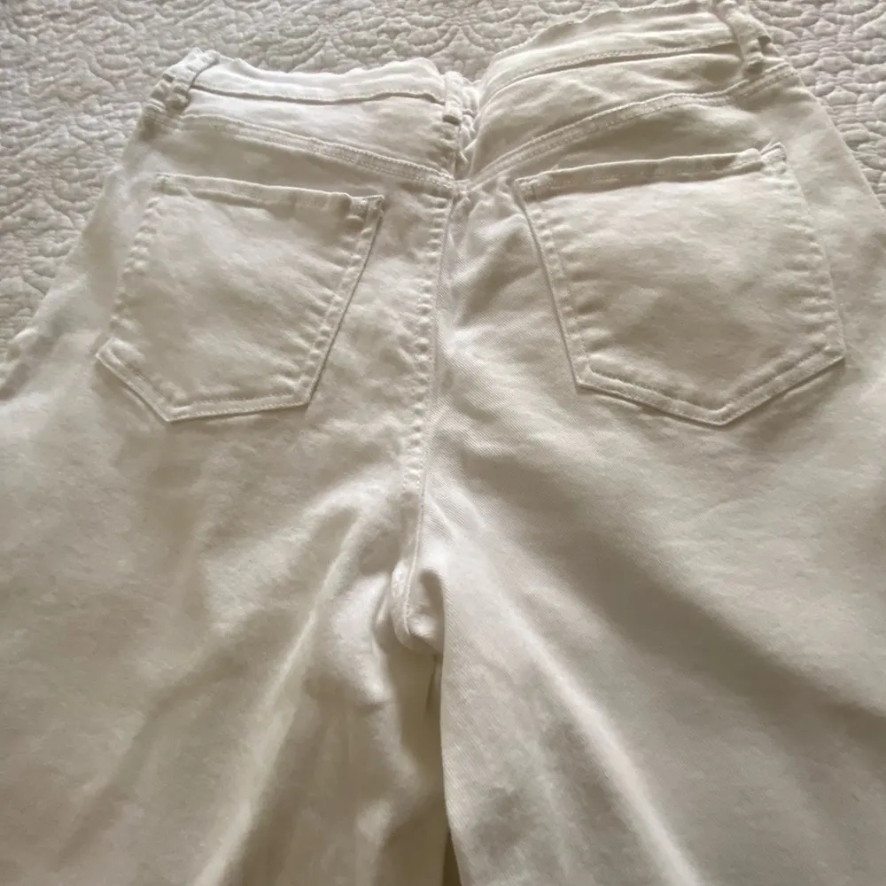 Gloria Vanderbilt Culottes White Denim Pleated Front High Rise Size 6 - Image 10