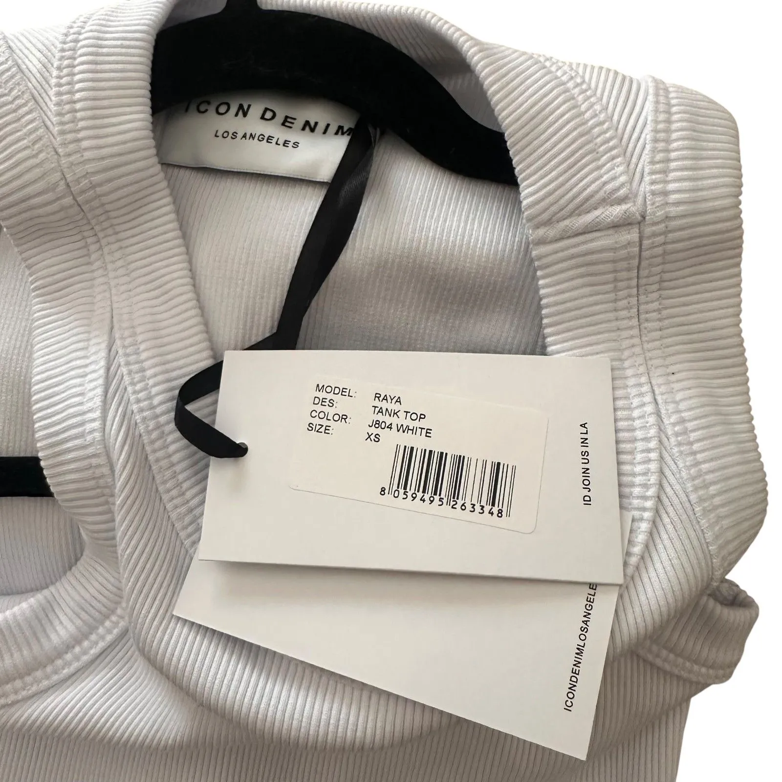 ICON DENIM Raya Ribbed Tank‎ White NWT XS - Image 5